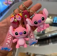 スティッチ アクリルキーホルダー 2体セット（ピンク）
