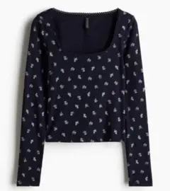 H&M 花柄リブトップス XS