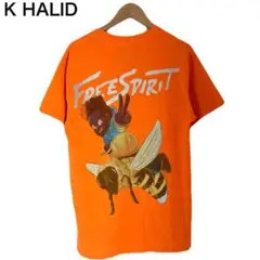 アニマル　黒人　ハチ　ストリート　アメカジ　アメリカ　Tシャツ　オレンジ　半袖