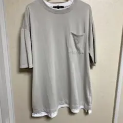 AQUAHISTORY ベージュ オーバーサイズTシャツ L