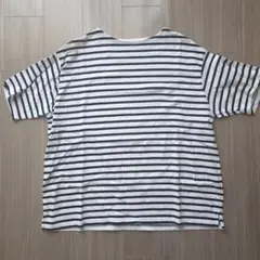 無印良品　ボーダー Tシャツ XL　ブラック　ホワイト