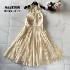 新品未使用 BCBG PARIS シルク ホルターネックワンピース オフホワイト