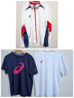 アシックス XL セット ウィンドブレーカー 半袖Tシャツ メンズ