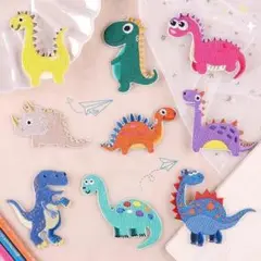 【N94】（恐竜）ワッペン パッチ 保育園 幼稚園 男の子 女の子 刺繍 装飾
