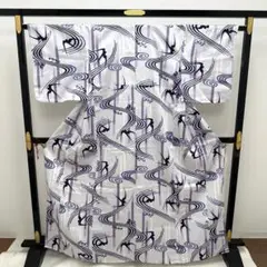 浴衣 裄66 綿麻 風につばめ 上品な色柄 着物 盛夏 RK-5673
