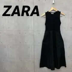 ZARA ザラ ノースリープ 切り替えワンピース レディース 黒