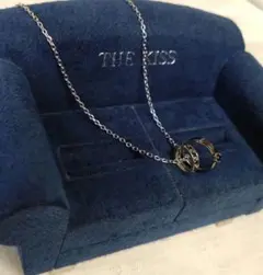 THE KISS リング ネックレス ブラックキュービックジルコニア 50cm