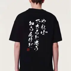 おもしろT メンズ 100%コットン 黒 Tシャツ 日本語デザイン Lサイズ