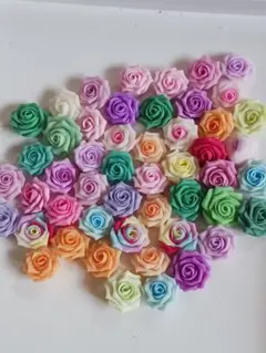 樹脂粘土製バラの花 多色セット 50個7