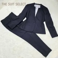 未使用級✨スーツセレクト ノーカラー パンツ セットアップ スーツ ネイビー 9