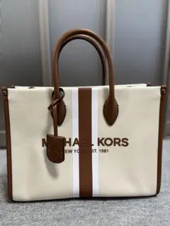 新品MICHAEL KORS アイボリー ブラウン トートバッグ 2WAY