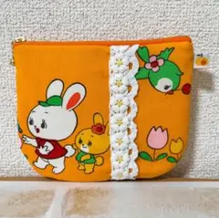 ＊昭和レトロ＊うさぎさん 14cmファスナーポーチ
