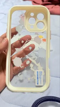 iPhone16ProMax用 カラフルペイントスプラッターiPhoneケース