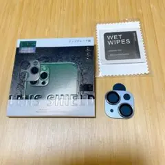美品✨iPhone 15 iPhone15plus対応　レンズシールド　ブルー