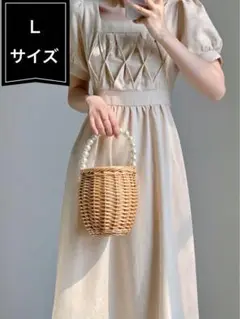 大人可愛い❤️ レディース ワンピース 韓国 パフスリーブ レトロ ロング丈 春