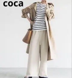 【coca】スウェード風ワイドパンツ