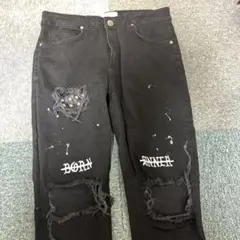 LAKENZIE ブラックデニムパンツ M