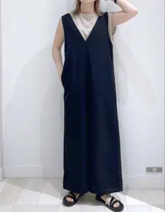 グローバルワーク イージーケアサロペット ブラック