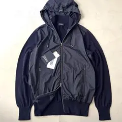 未使用タグ付 HERNO ハイブリッド ナイロン ニット 切替 ジャケット 48