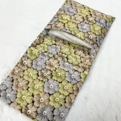 サニタリーケース 花柄 ニットの花柄 写真 ピンク 黄緑 S8491