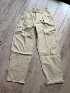 【美品】UNIQLO-U バレルレッグ ワイド パンツベージュ 23