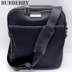 【美品】BURBERRY ショルダーバッグ ブラック ナイロン ノバチェック