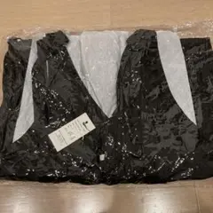 新品タグ付きyori ソフト裏起毛リボンサロペット【2022AW】ブラック36