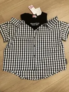 新品 Ricca ricca 半袖シャツ 150 肩出し ギンガムチェック
