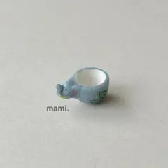フェーヴ　ゾウのカップ　フランス　フェーブ　ミニチュア陶器　f-3615