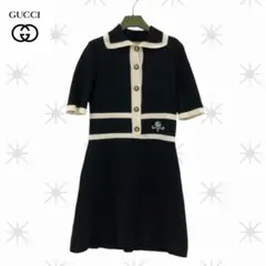 ★未使用級★GUCCIグッチ★ニット★ワンピース★ブラック×ホワイト★Sサイズ★