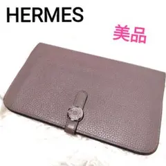 【美品】HERMES エルメス トゴ ドゴンGM 長財布 エトゥープ グレージュ