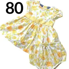 コアラキッズ ベビー 女の子 花柄 半袖 ワンピース パンツ付き 80
