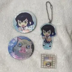 鬼滅の刃 嘴平伊之助 アクリルスタンドキーホルダー＆缶バッジ 3点セット