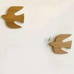 鳥　置物　壁掛け　木製　バード　インテリア　ハンドメイド