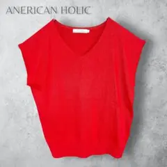 【AMERICAN HOLIC アメリカンホリック】　Vネックニットカットソー