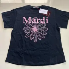 Mardi ブラックTシャツ 花プリント