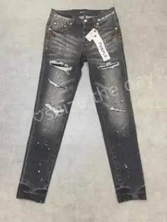 PURPLE BRAND ダメージ加工スリムフィットデニム31