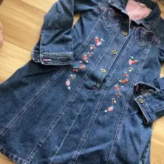 デニムアウター120 ジージャン　いちご　刺繍