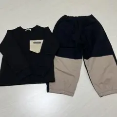 カジュアルパンツ 黒とベージュ 130cm