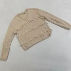 ⭐️ベイフロー⭐️フリンジニット セーター Vネック シンプル 大きめサイズ