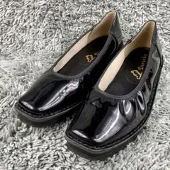 未使用級 ドルチェ　エナメル スリッポン スクエア 24センチ3E