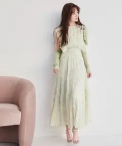 SNIDEL Sustainableフリルワンピース　ミント ワンピース L