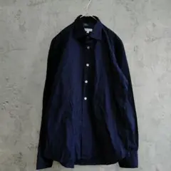 アバハウス　ABAHOUSE　麻　綿　シャツ　長袖　ネイビー　サイズ　2 Ｍ