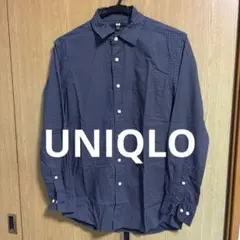 ユニクロ　UNIQLO 長袖シャツ　S ネイビー ドット 成人式　会食　美品