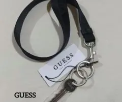 GUESS　ゲス キーリング付き　ネックストラップ　ブラック