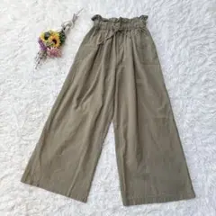Soldylan ソルディラン　コットンワイドパンツ　ゴムウエスト　オリーブ　Ｓ