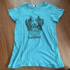 ターコイズ プリント Tシャツ 150サイズ