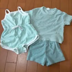 H&M ミントグリーン 3点セット4-6mouths