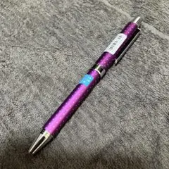 パイロット　エボルト　紫色ドット模様ボールペン