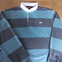 canterbury 青灰ストライプ ラガーシャツ